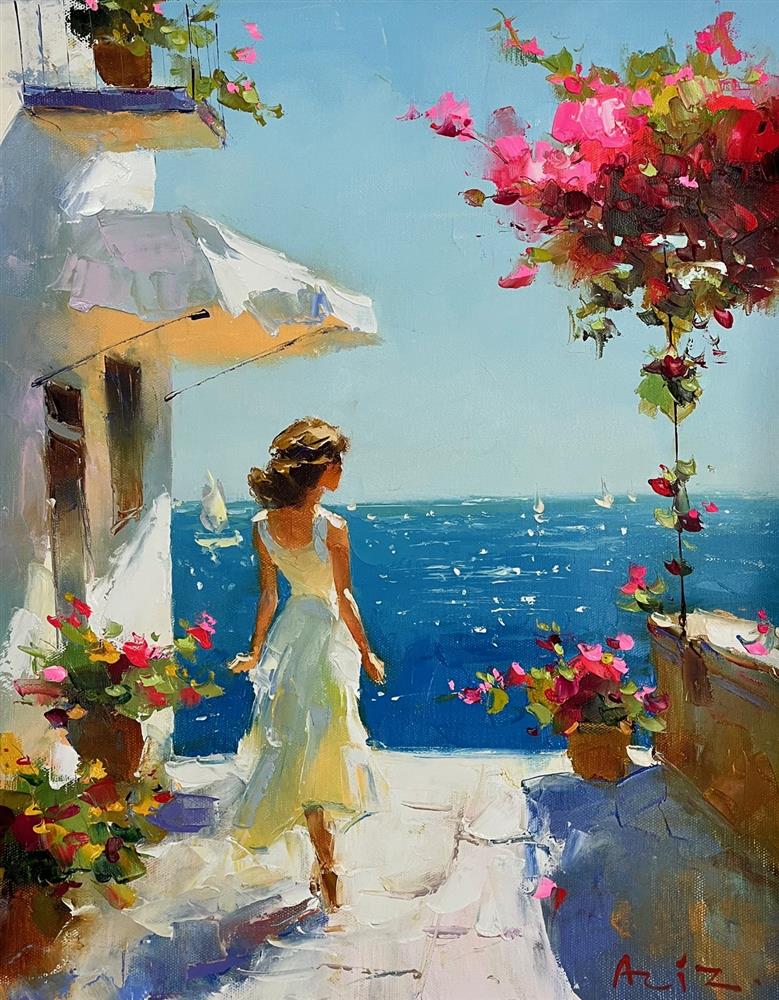 Aziz - 'Sea Meets Silence' - Framed Original Artwork