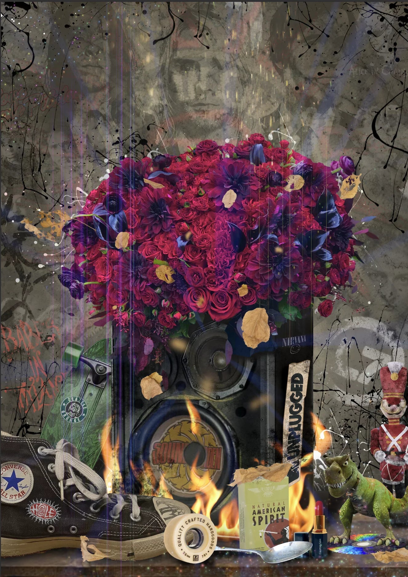 Neil Pengelly - 'Bouguet  (Grunge Music)' - Framed Limited Edition Print