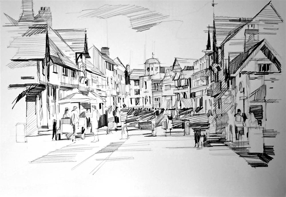 Colin Brown - 'Shakespeare's Street - Sketch' - Framed Original Art