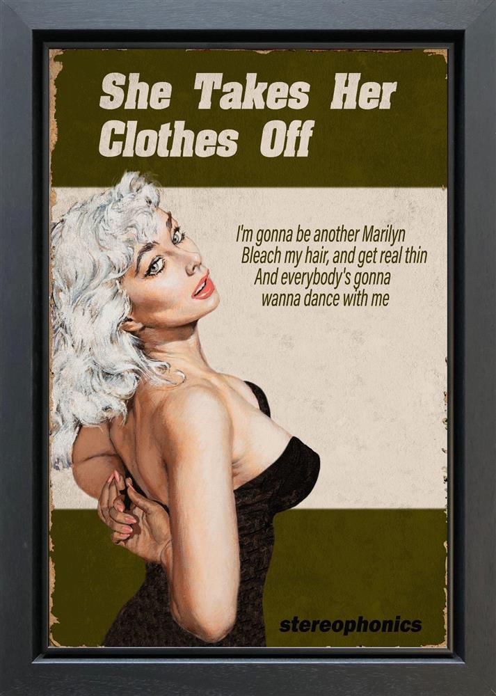 Linda Charles - 'She Takes Her Cloths Off' - Framed Original Artwork