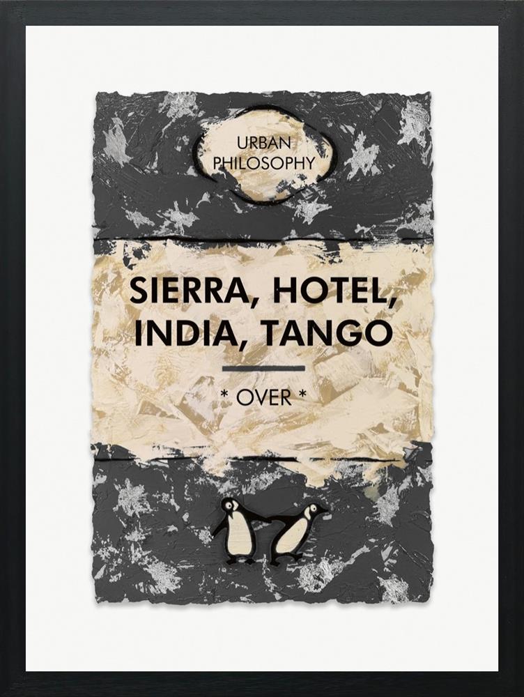 Hue Folk - 'Sierra, Hotel, India, Tango - Silver Leaf' - Framed Limited Edition