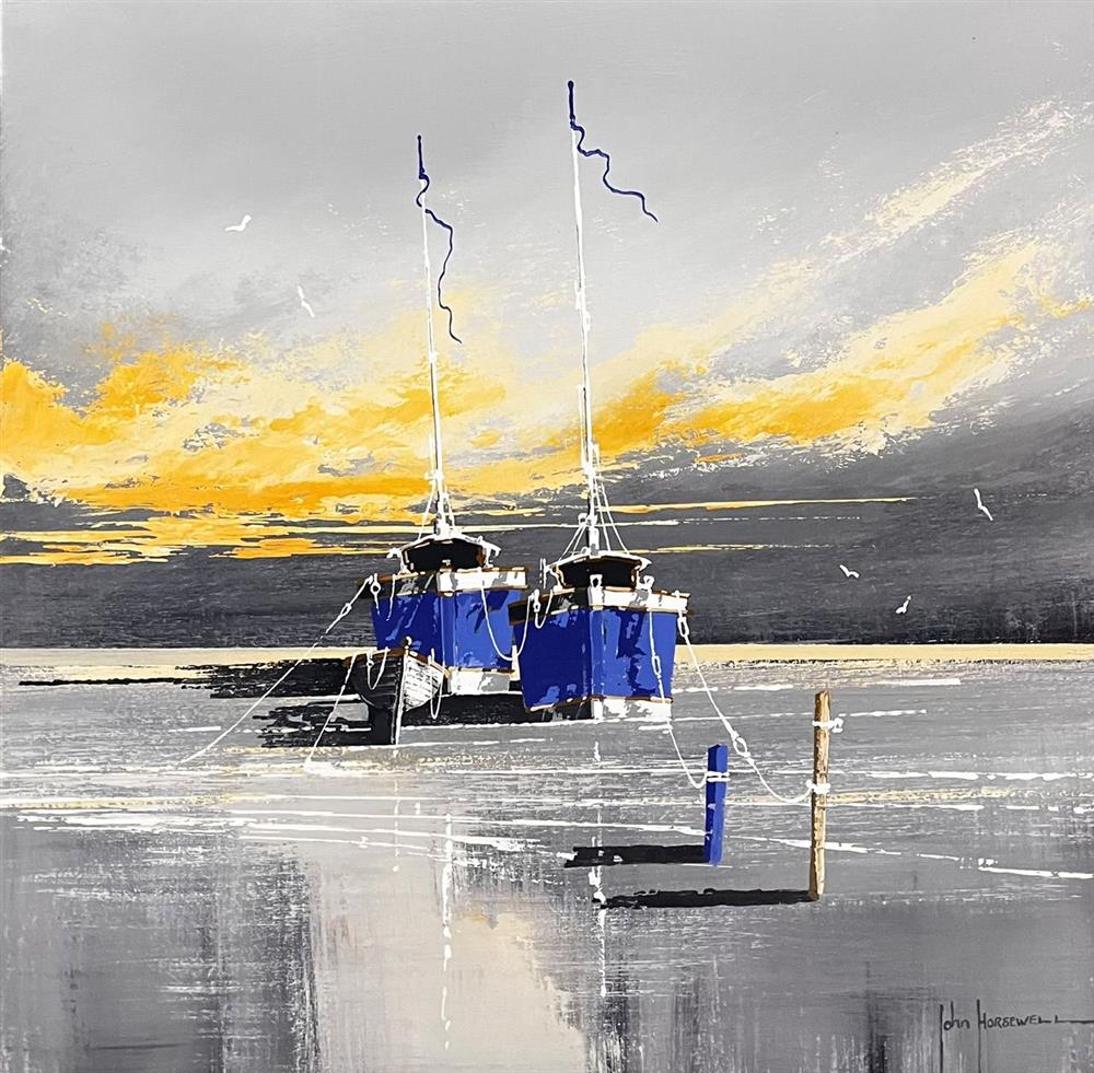 John Horsewell - 'Silent Moorings' - Framed Original Artwork