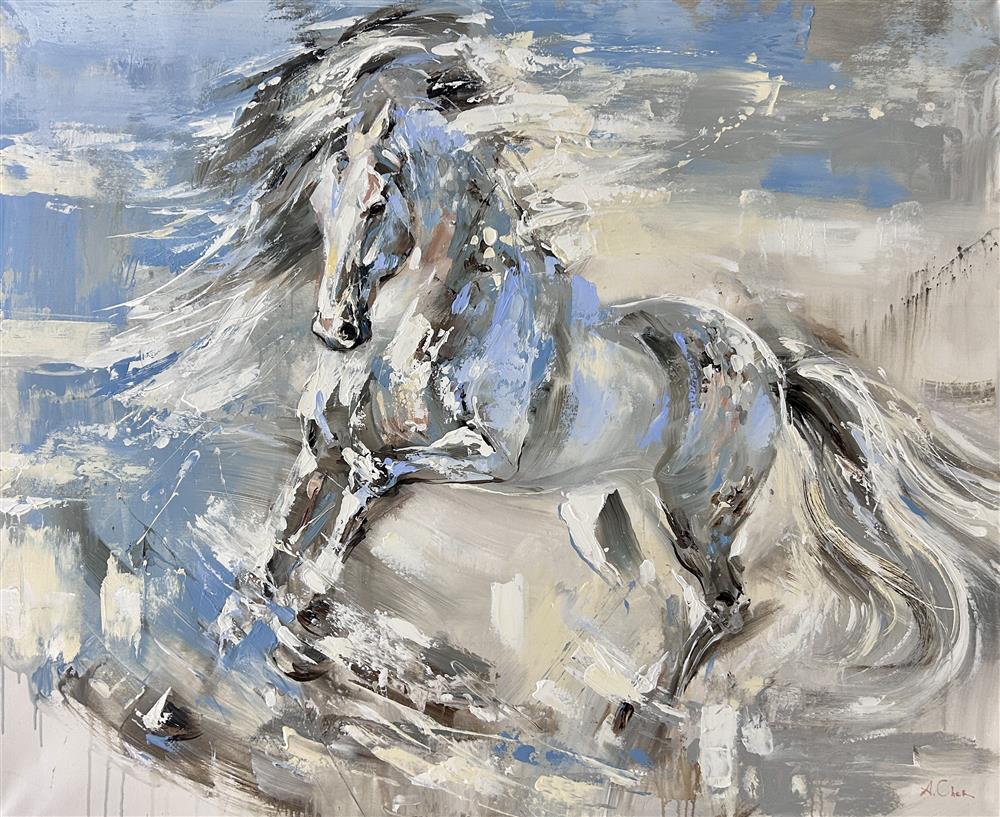 Anna Cher - 'Silver Lining' - Framed Original Artwork