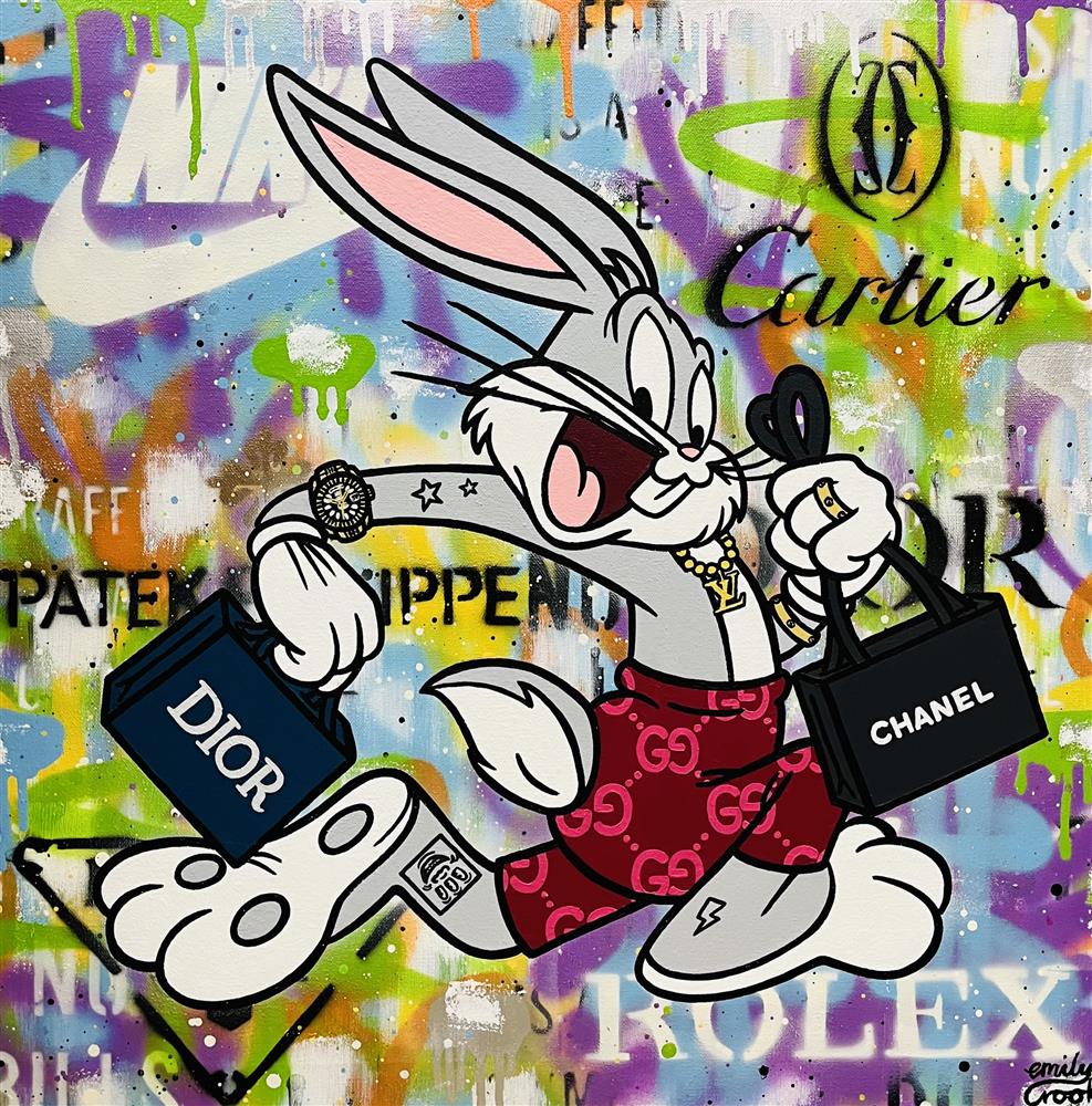 Emily Crook - 'Skipping To The Shops' - Framed Original Art