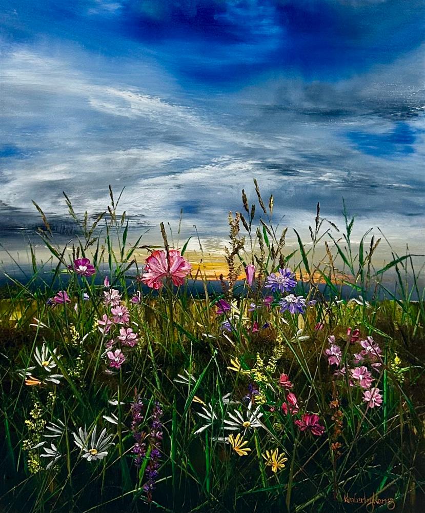 Kimberley Harris - 'Skybound Blooms' - Framed Original Art