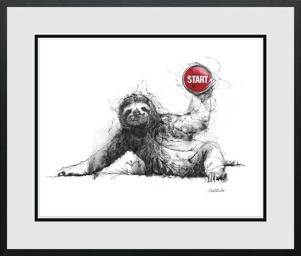 Scott Tetlow - 'Sloth Start' - Framed Limited Edition Print