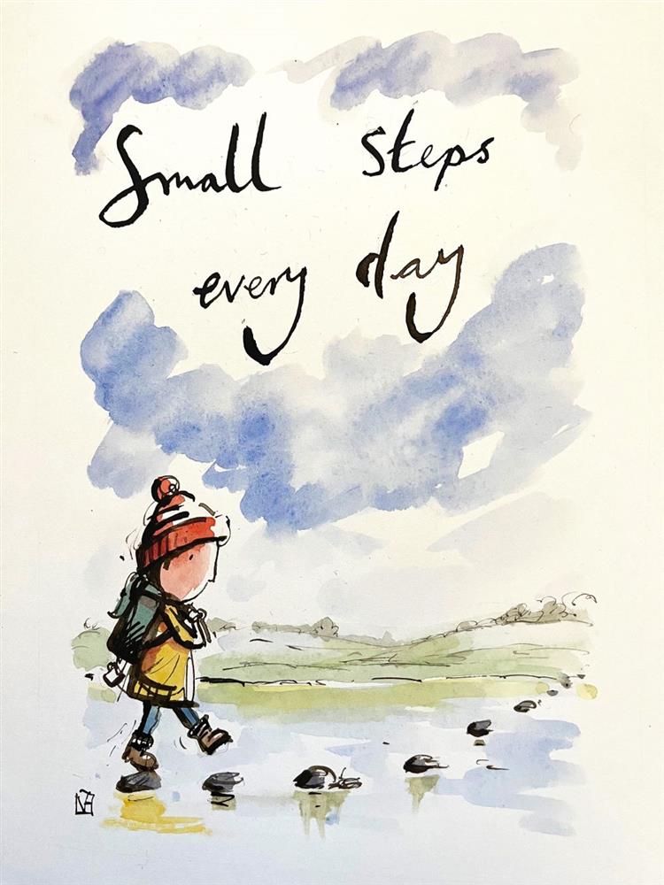 Michael Abrams - 'Small Steps Everyday - Sketch' - Framed Original Art