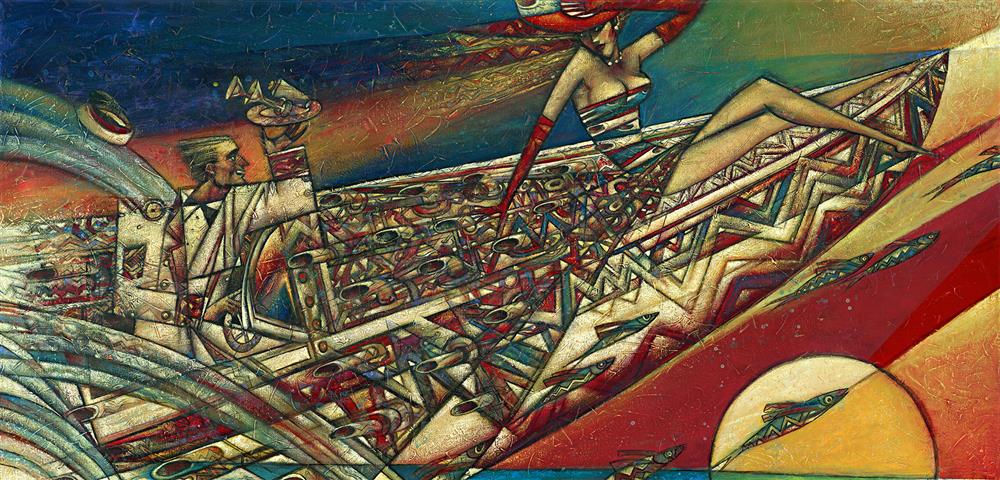 Andrei Protsouk - 'Speed Boat' - Framed Original Artwork