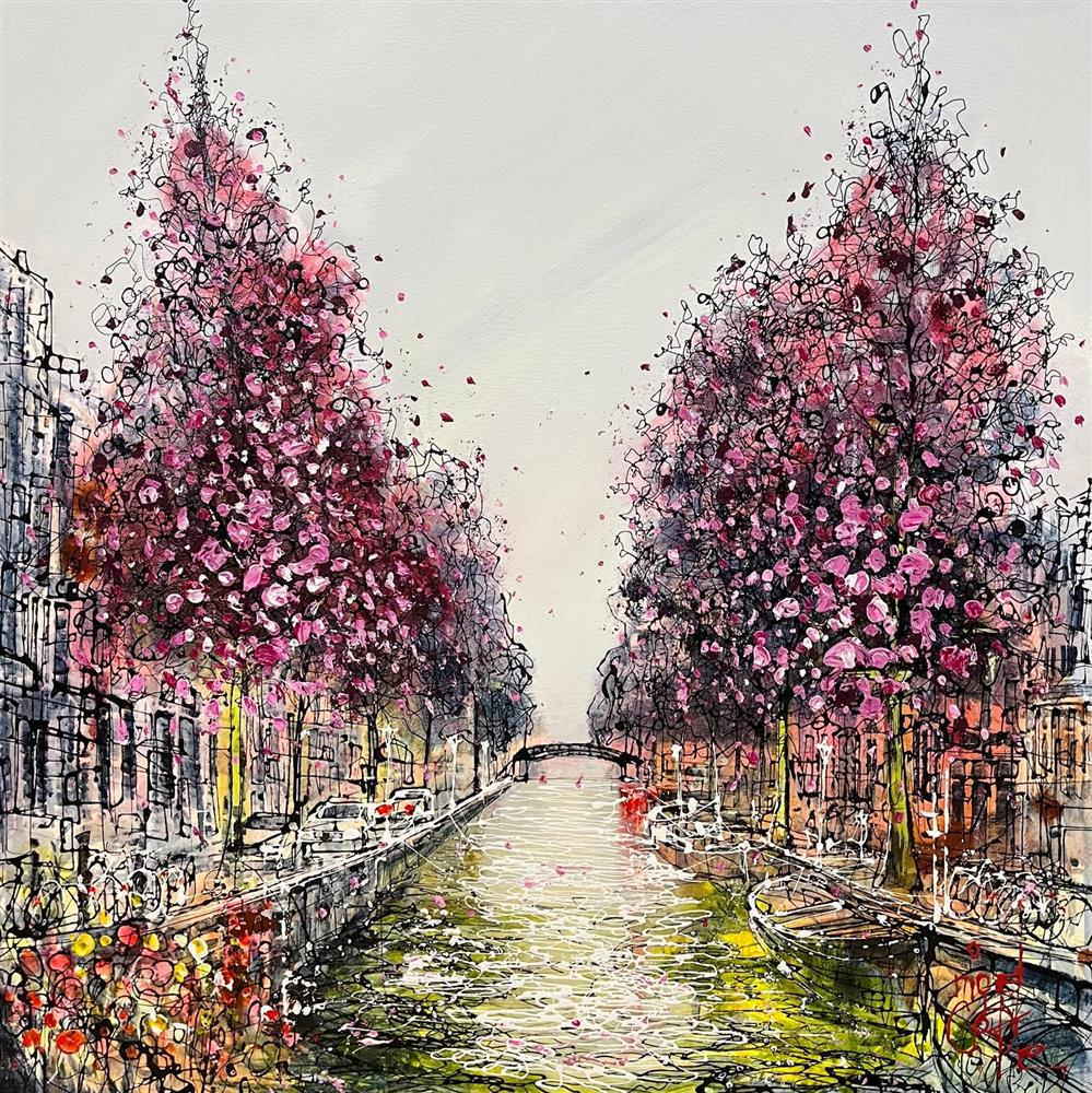 Nigel Cooke - 'Spring On The Amsterdam Canal' - Framed Original Artwork