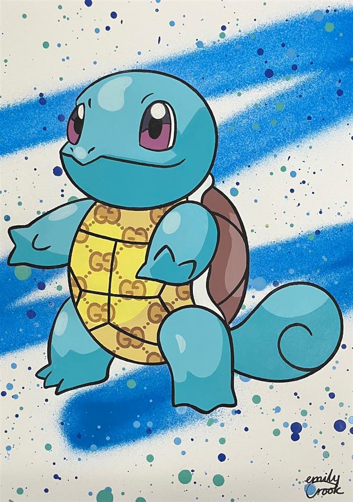 Emily Crook - 'Squirtle - Study' - Framed Original Art