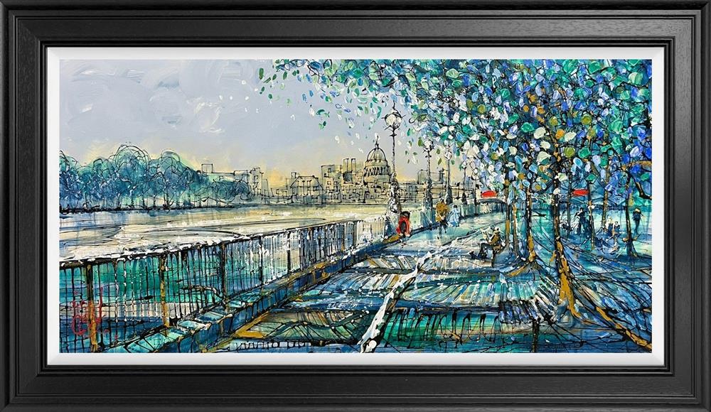 Nigel Cooke - 'St Paul's Along The Riverbank' - Framed Original Artwork