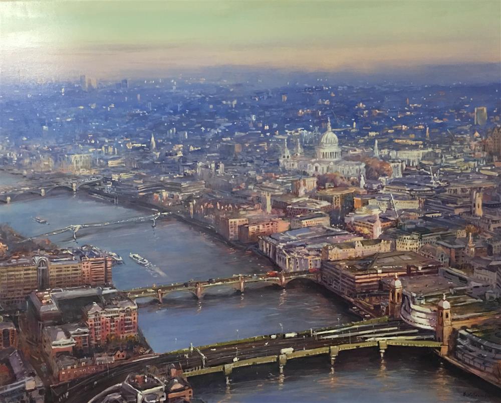 Mariusz Kaldowski - 'St Paul's View From The Shard' - Framed Original Art