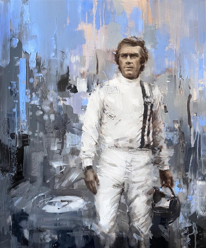 Tony Hinchliffe - 'Steve McQueen' - Framed Original Artwork