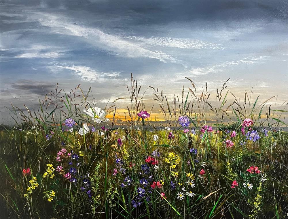 Kimberley Harris - 'Still Air, Sunset Skies' - Framed Original Artwork