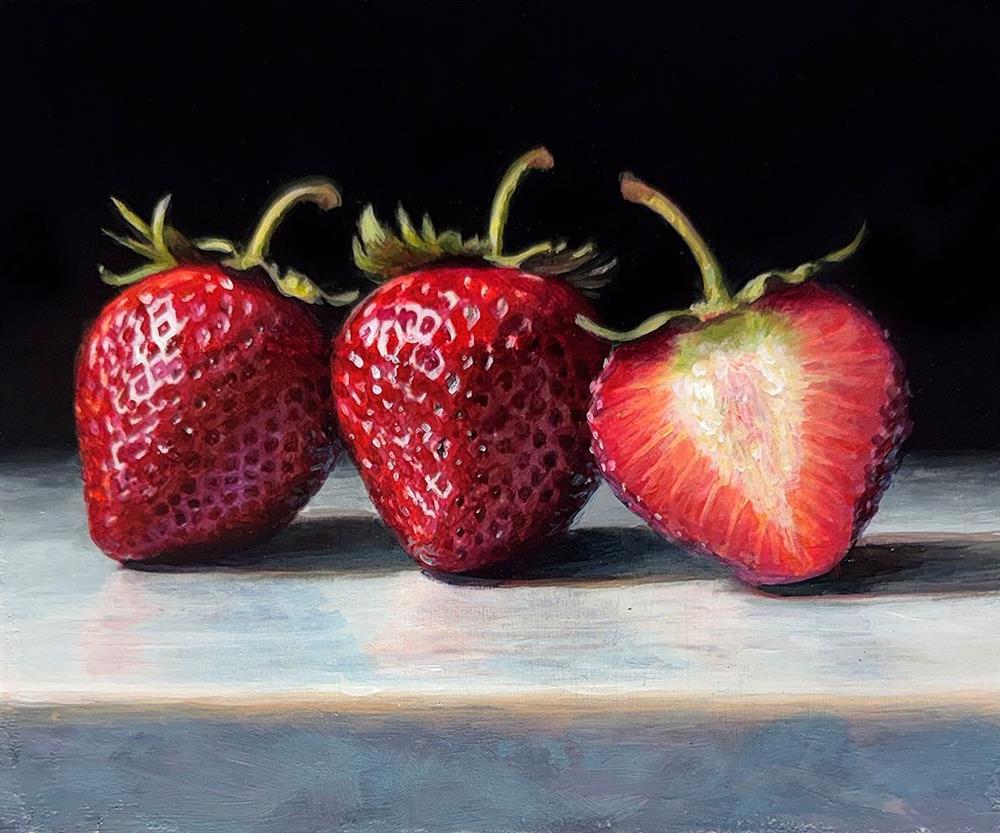 Tony Owens - 'Strawberries On Marble' - Framed Original Artwork