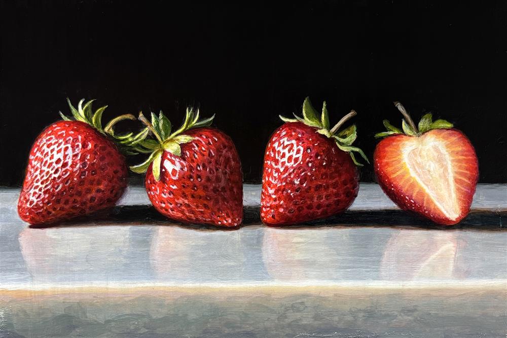 Tony Owens - 'Strawberries On Marble' - Framed Original Artwork