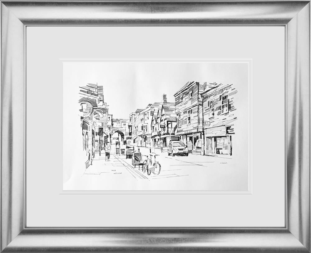 Colin Brown - 'Street Shoppers - Study' - Framed Original Art