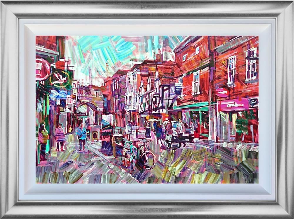 Colin Brown - 'Street Shoppers' - Framed Original Art