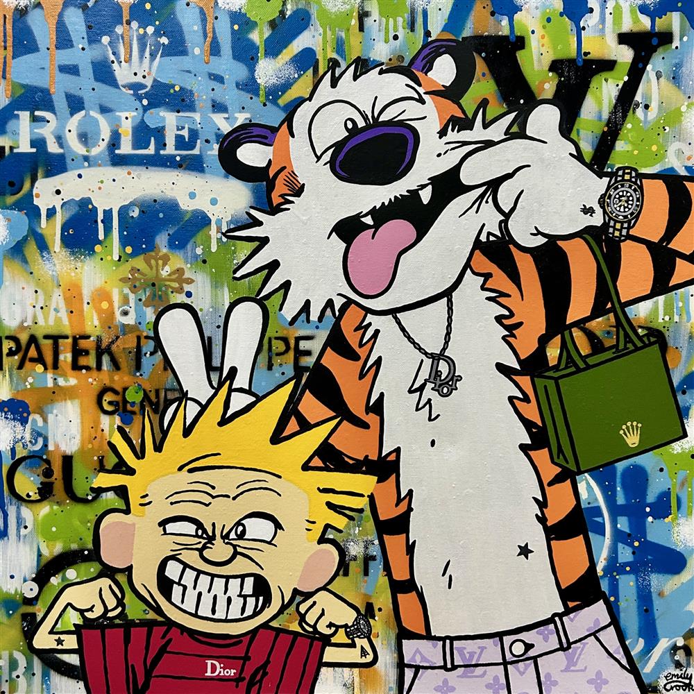 Emily Crook - 'Stripes And Silly Faces' - Framed Original Artwork