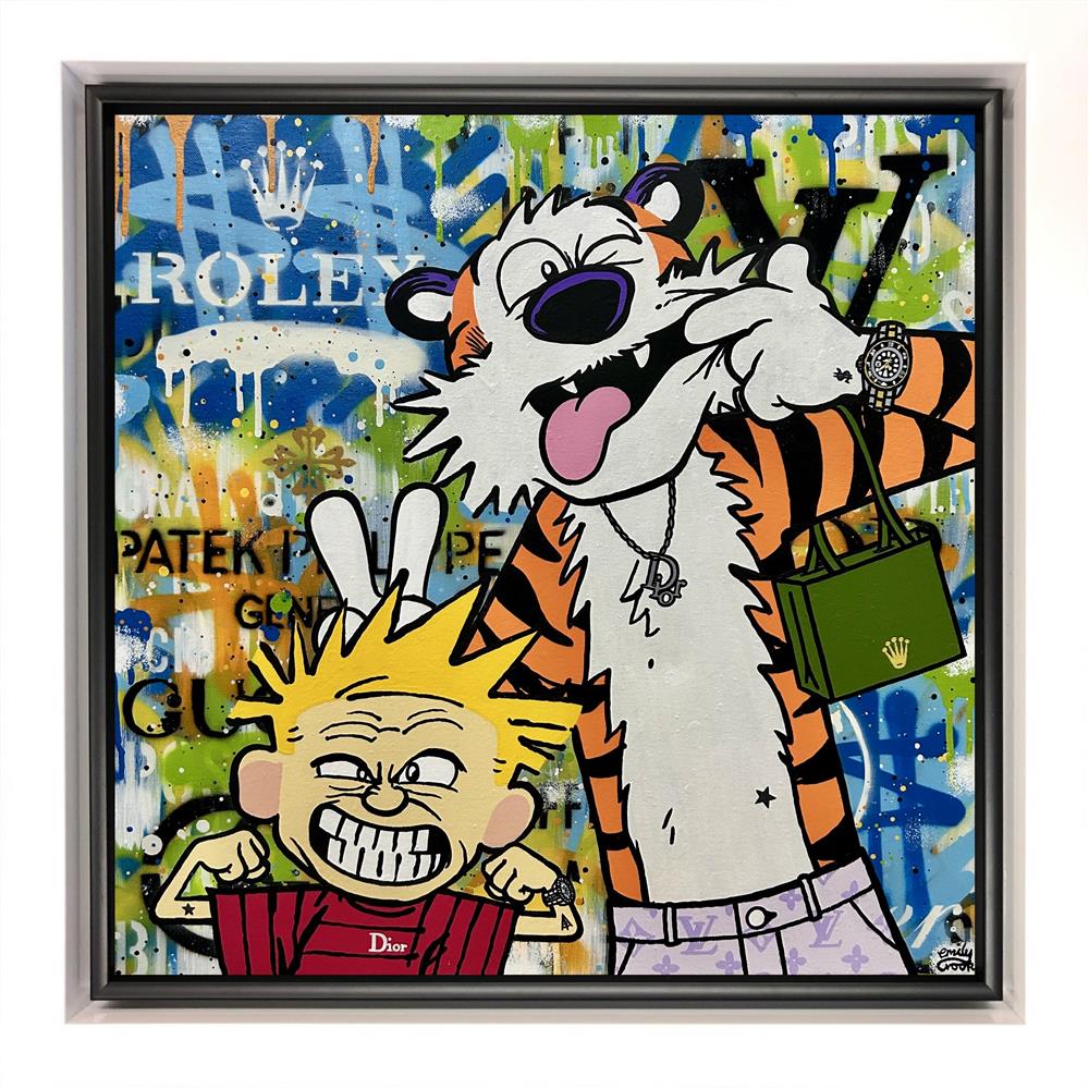 Emily Crook - 'Stripes And Silly Faces' - Framed Original Artwork