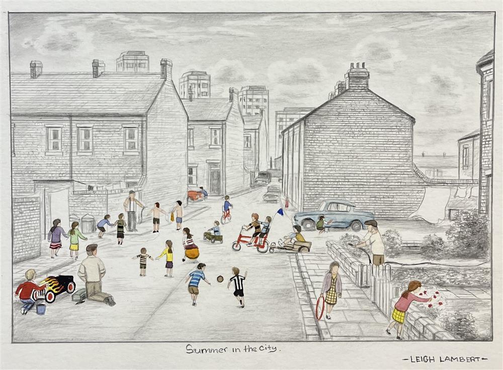 Leigh Lambert - 'Summer In The City'  - Framed Original Sketch