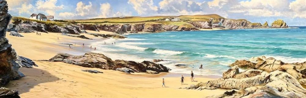 Duncan Palmar RSMA - 'Summer Surf - Mother Ivey's Bay' - Framed Original Art
