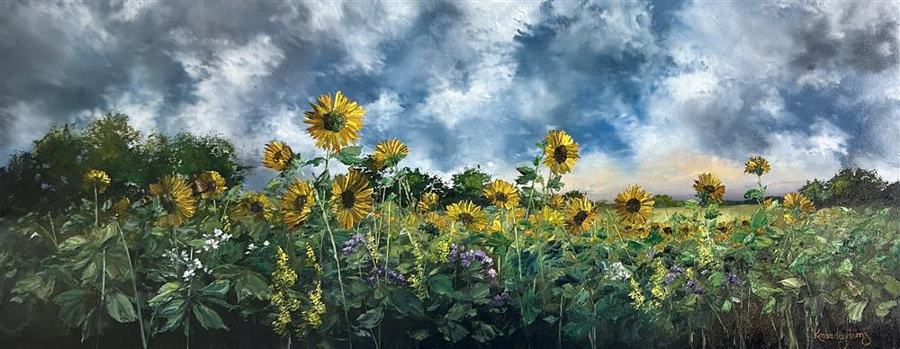 Kimberley Harris - 'Sunflowers & Thistle Light' - Framed Original Artwork