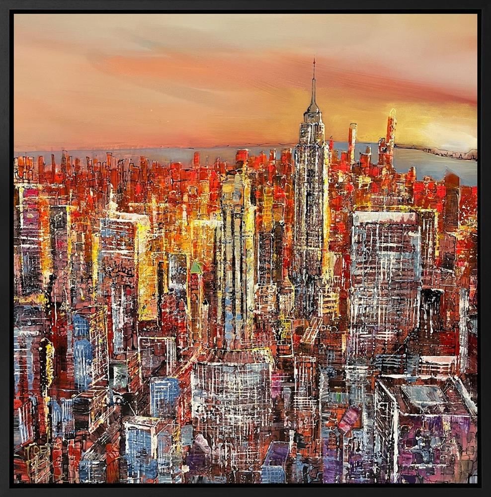 Nigel Cooke - 'Sunset Over Manhattan' - Framed Original Artwork