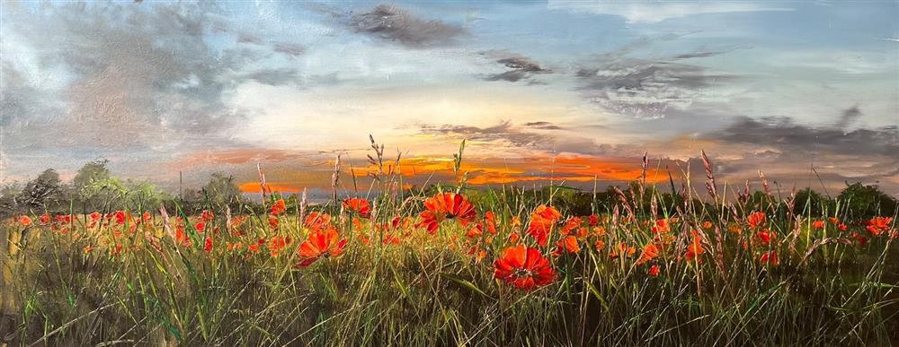 Kimberley Harris - 'Sunset Over The Hills' - Framed Original Artwork
