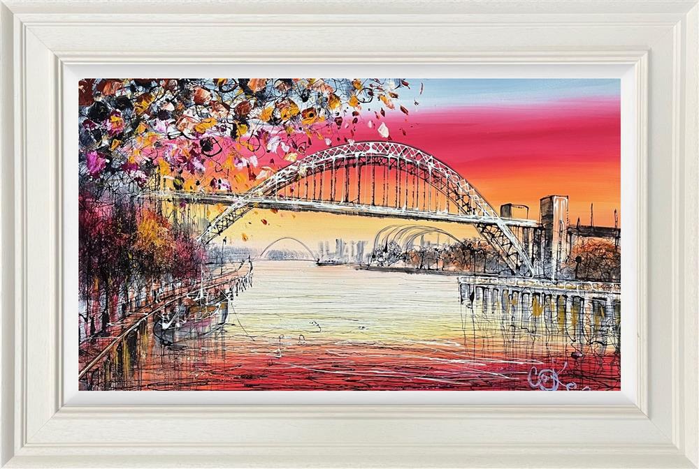 Nigel Cooke - 'Sunset Over The Tyne'  - Framed Original Artwork