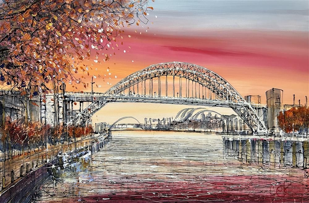 Nigel Cooke - 'Sunset On The River Tyne'  - Framed Original Artwork