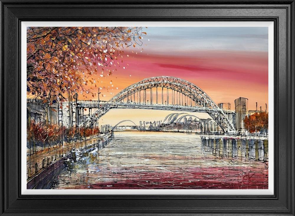 Nigel Cooke - 'Sunset On The River Tyne'  - Framed Original Artwork