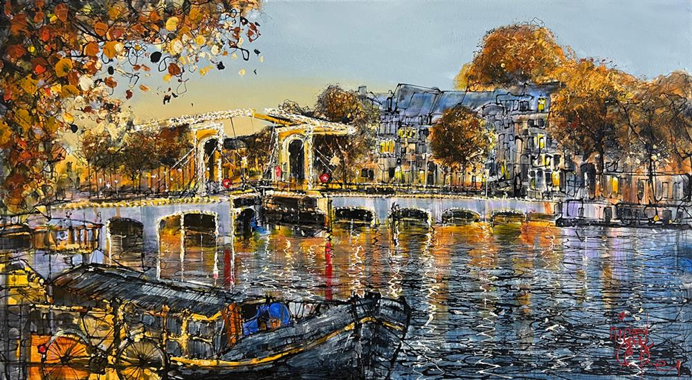 Nigel Cooke - 'Sunshine Reflections Across The Water' - Framed Original Artwork