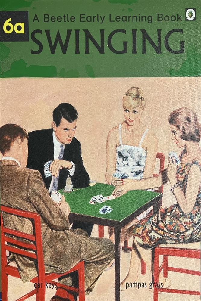 Linda Charles - 'Swinging' - The Beetle Early Learning Book - Framed Original Artwork