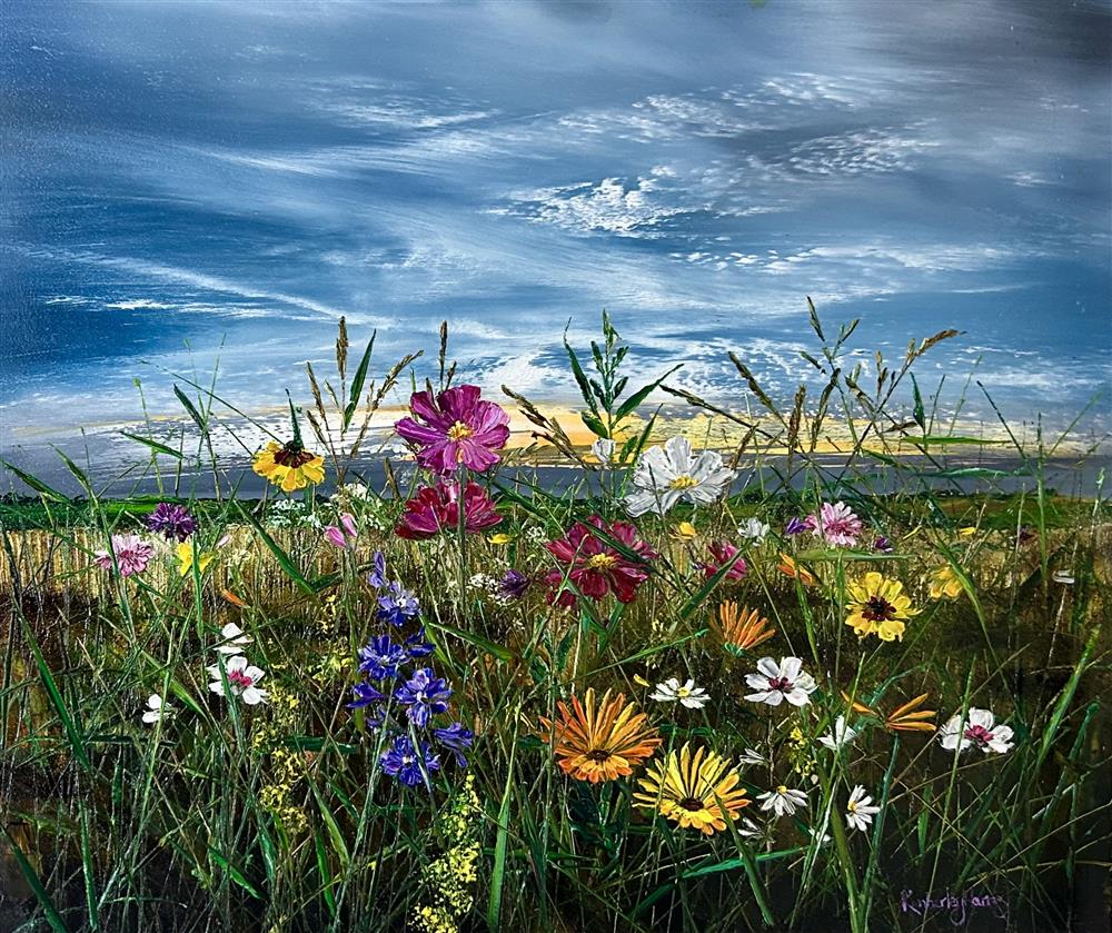 Kimberley Harris - 'Symphony Of Petals And Sky' - Framed Original Art