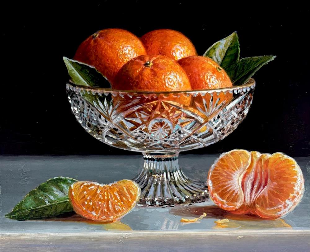 Tony Owens - 'Tangerines In Glass Bowl' - Framed Original Artwork