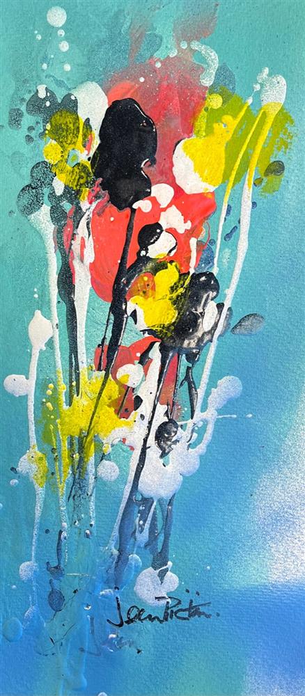 Jean Picton -  'Teal Popsie - Study II' - Framed Original Art