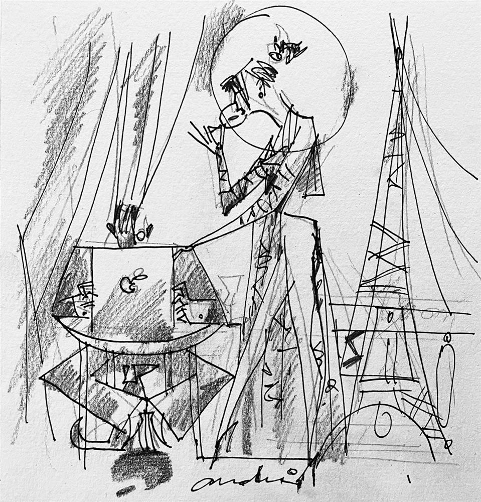 Andrei Protsouk - 'Temptation - Study' - Framed Original Art