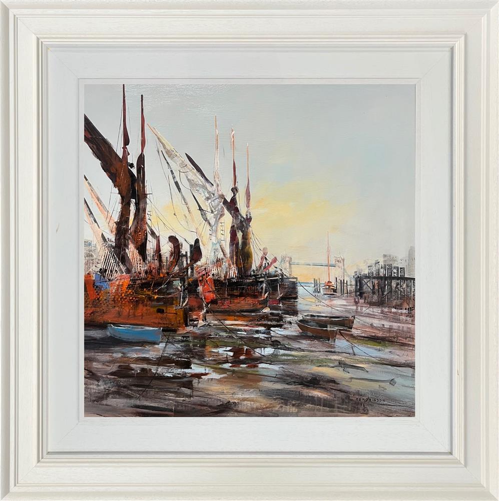 Ed Robinson - 'Thames Barges, London'  - Framed Original Artwork