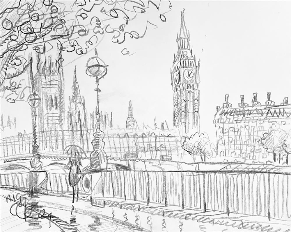 Nigel Cooke - 'The London Blues' - Framed Original Study