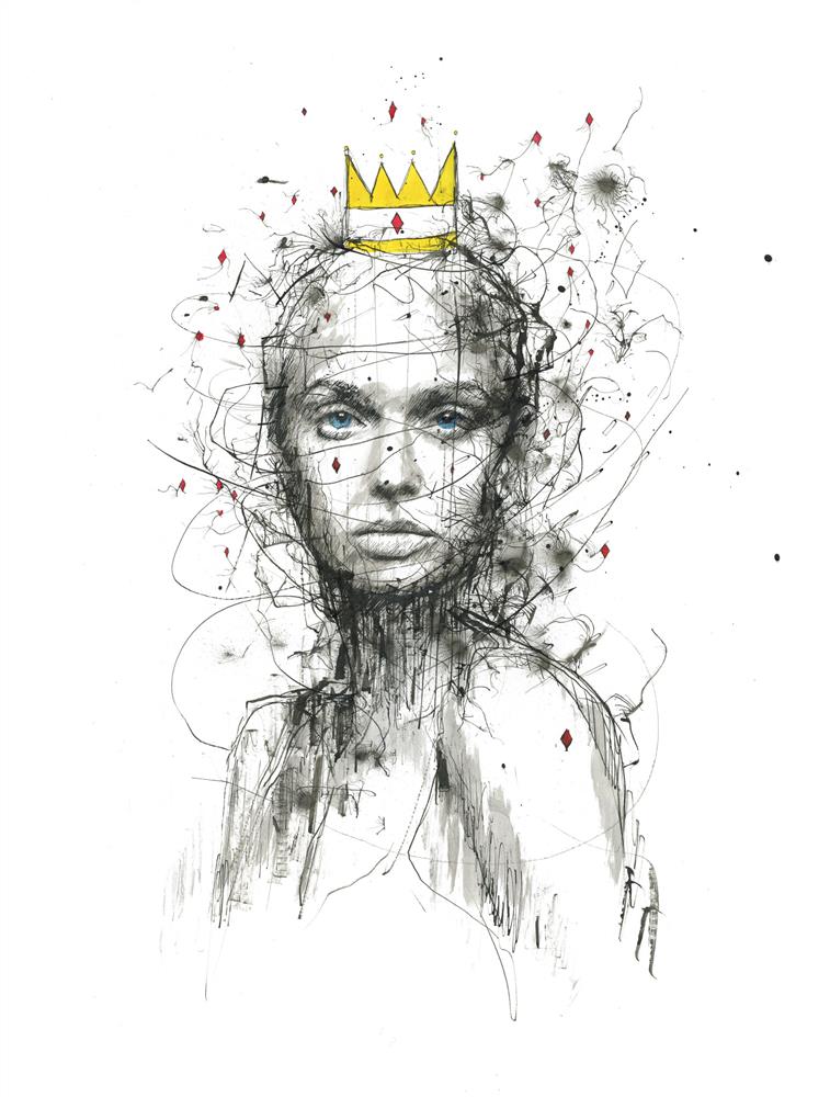 Scott Tetlow - 'The Queen Of Diamonds' - Framed Original Artwork