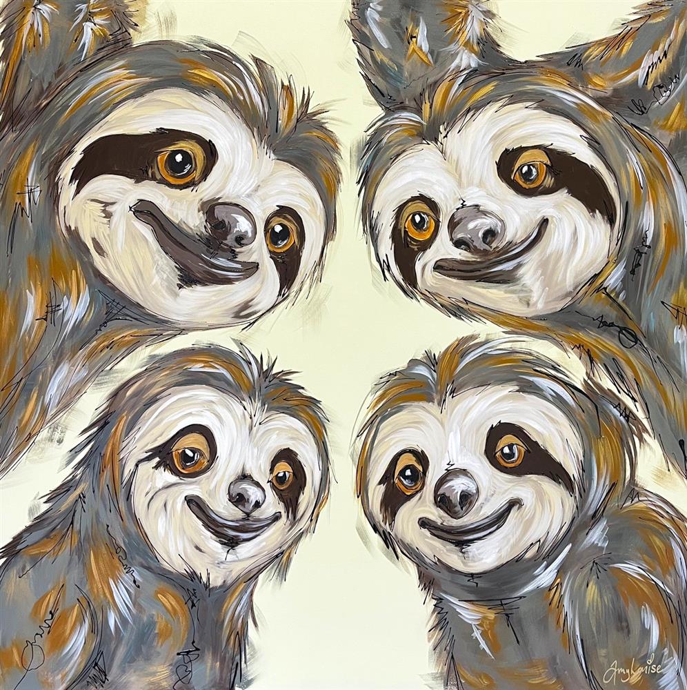Amy Louise - 'The Sloth Side Of Life' - Framed Original Art