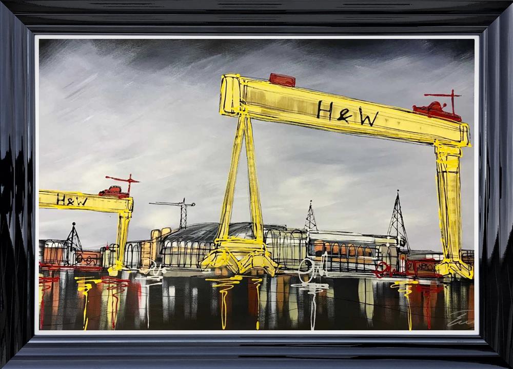 Edward Waite - 'The Titanic Crane- Resin' - Framed Original Art