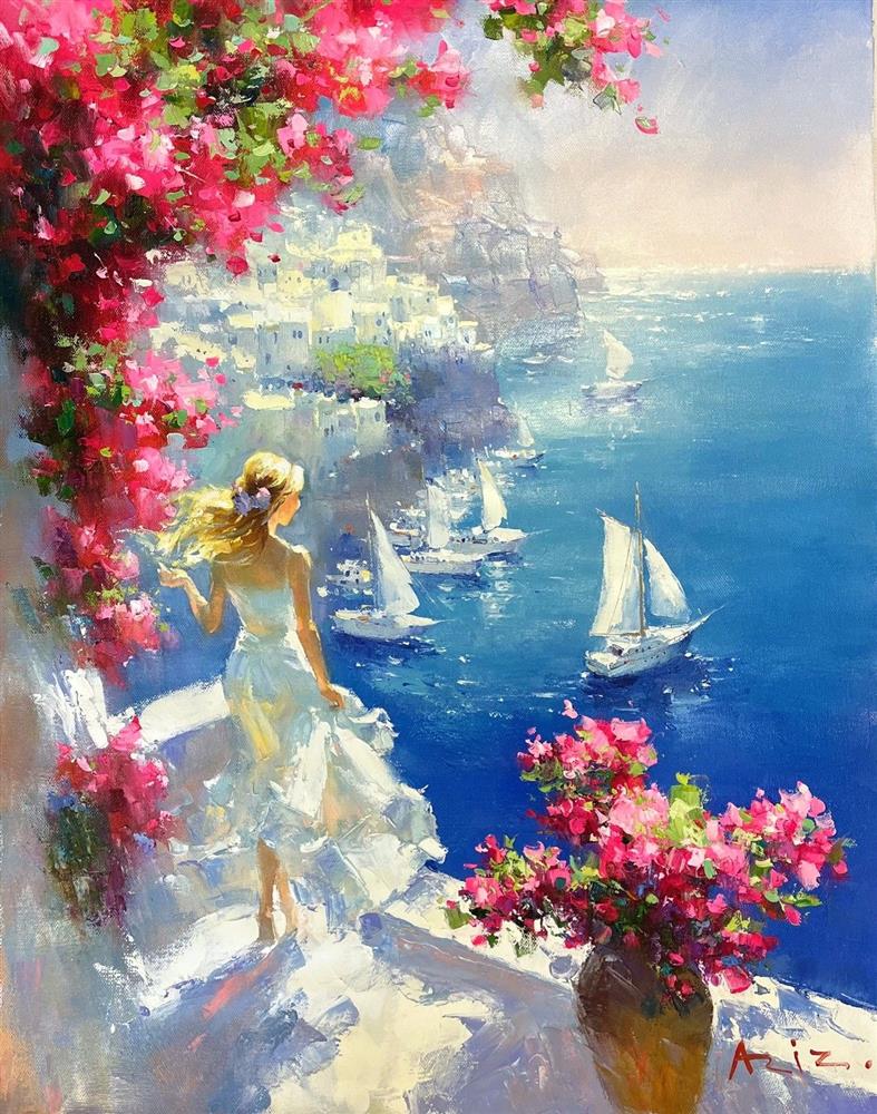 Aziz - 'The Turquoise Distance' - Framed Original Artwork