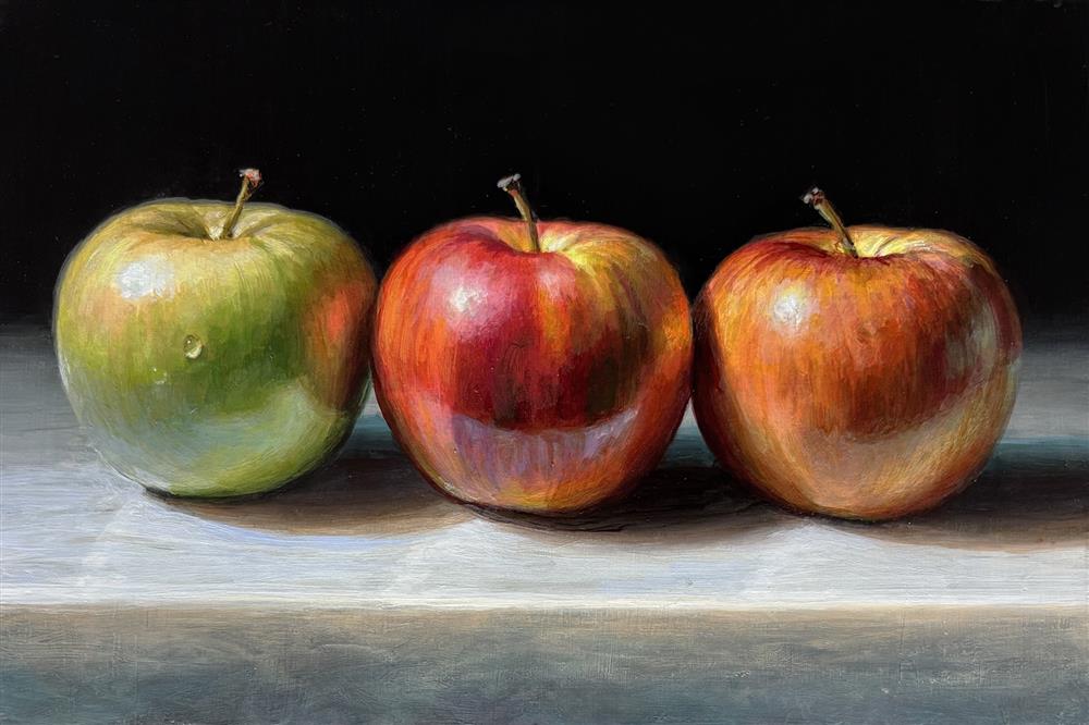 Tony Owens - 'Three Apples On Marble' - Framed Original Artwork