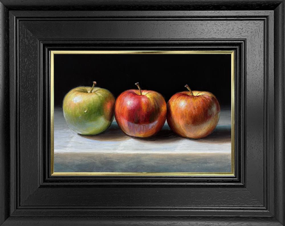 Tony Owens - 'Three Apples On Marble' - Framed Original Artwork