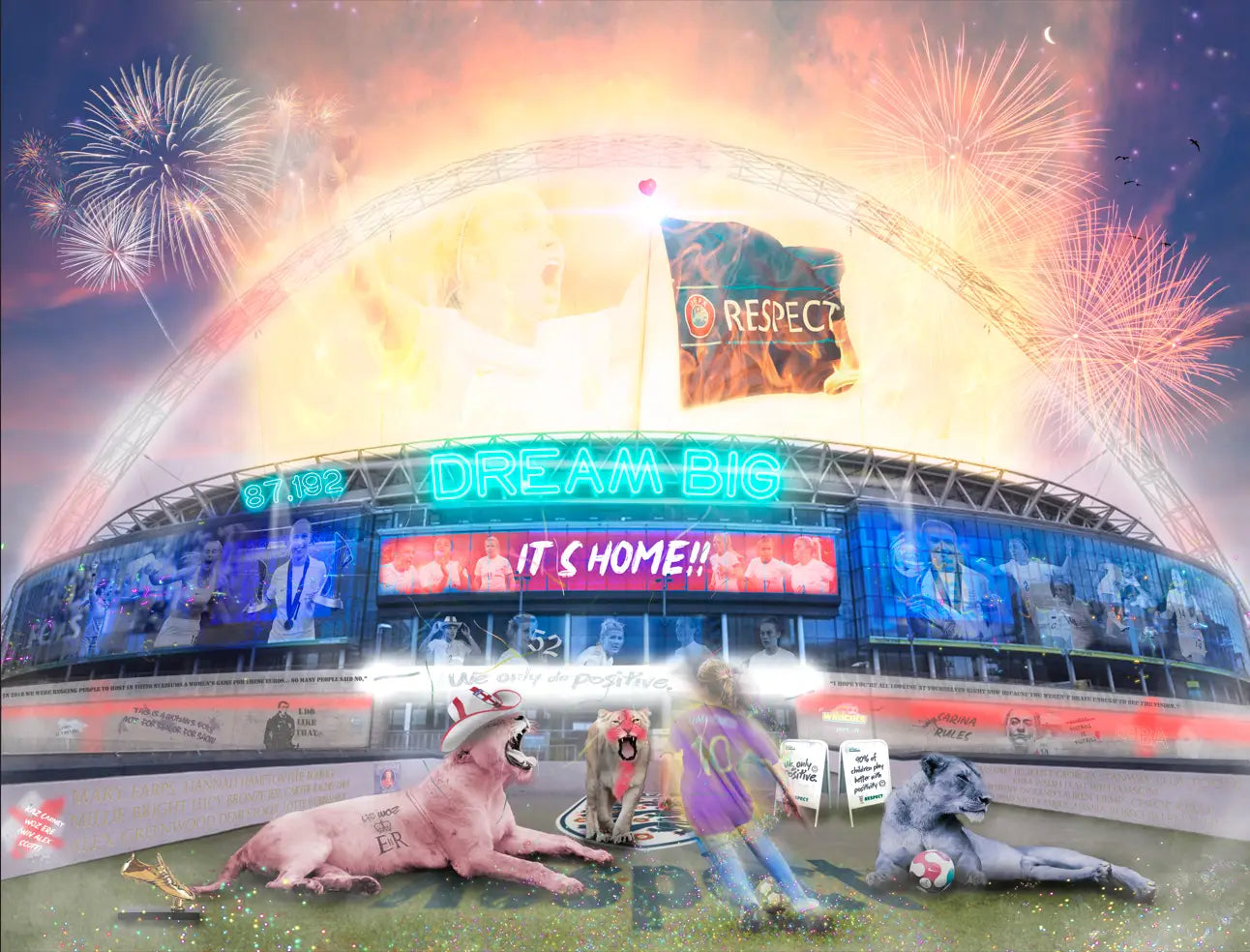 Neil Pengelly - 'Three Lionesses' - Framed Limited Edition Print