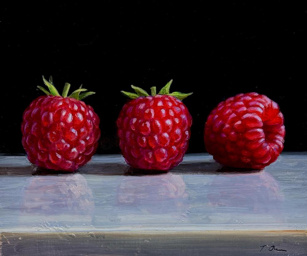 Tony Owens - 'Three Raspberries' - Framed Original Artwork