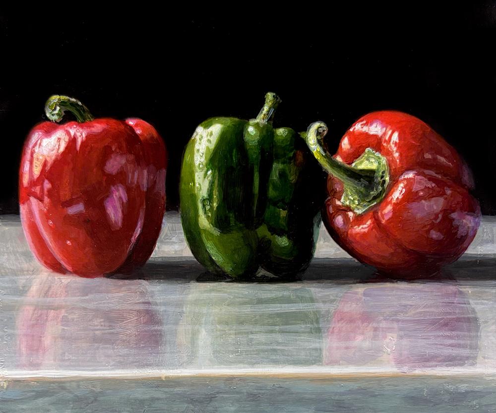 Tony Owens - 'Three Scotch Bonnet Chillies' - Framed Original Artwork
