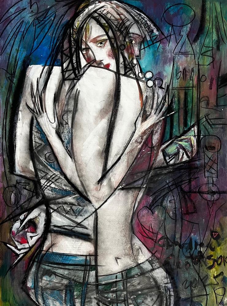 Andrei Protsouk - 'Together - Pastel' - Framed Original Art